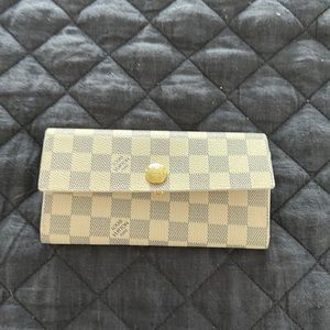 Beige and Black Checked Wallet